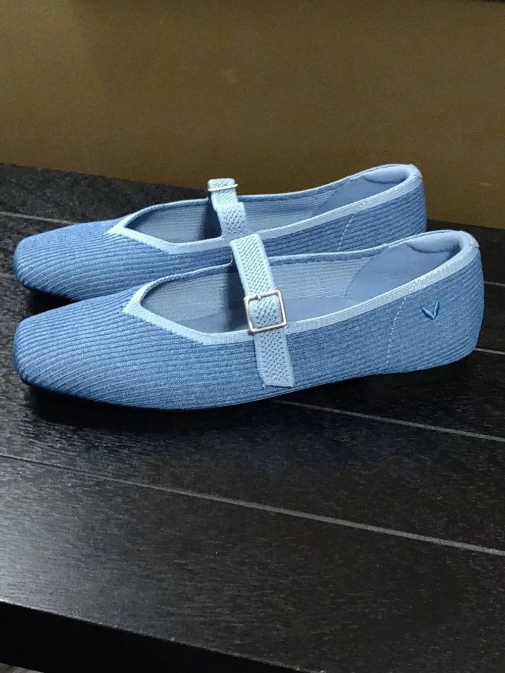 Vivaia Margot Mary Jane Square Toe Denim Blue EU SIZE 39/US SIZE 8